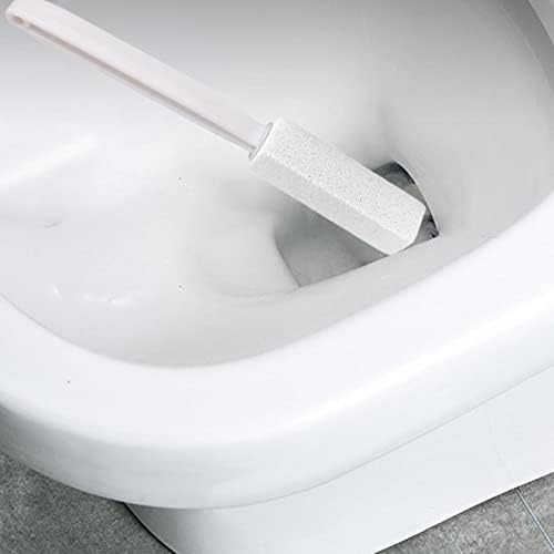 Toilet Cleaner Stone Dead Corner Grout Cleaner Long Handle Bathroom Appliances Toilet Brush for Household Cleaning (White 20.5cm)