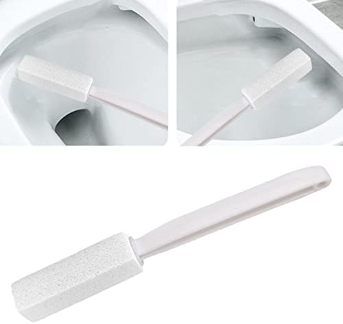 Toilet Cleaner Stone Dead Corner Grout Cleaner Long Handle Bathroom Appliances Toilet Brush for Household Cleaning (White 20.5cm)