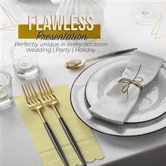 Party Solids Yellow Scalloped Napkins Disposable 100 Pcs 3-Ply Yellow Scalloped Dinner Napkins Disposable Decorative for Dinners & Parties, Paper Guest Towels for Bathroom & Party Supplies
