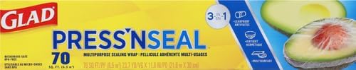 Glad Press'n Seal Plastic Food Wrap | 70 Square Foot | Roll | Pack of 2