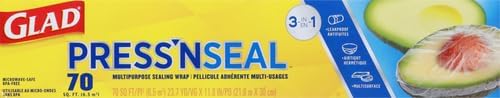 Glad Press'n Seal Plastic Food Wrap | 70 Square Foot | Roll | Pack of 2