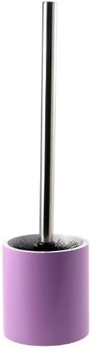 Gedy Yucca Round Free Standing Toilet Brush Holder in Steel, Lilac