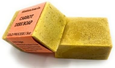 Allnations Soap Co - Handmade Solid Dish Soap Bar - Free of Dyes and Fragrance - 5oz - Unscented - Vegan (Carrot)