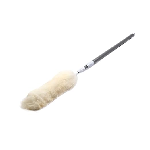 Unger Commercial StarDuster® Lambswool Duster with Handle (Case of 6), 17.5" Length, White/Black – Ideal for Dusting Shelves, Surfaces, and High Access Areas, LWDU0