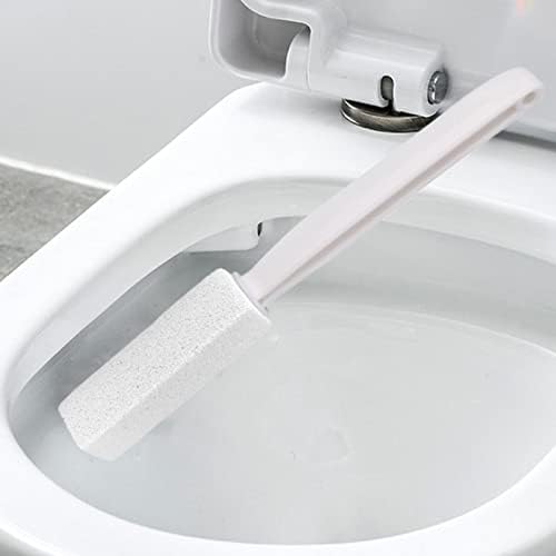 Toilet Cleaner Stone Dead Corner Grout Cleaner Long Handle Bathroom Appliances Toilet Brush for Household Cleaning (White 20.5cm)