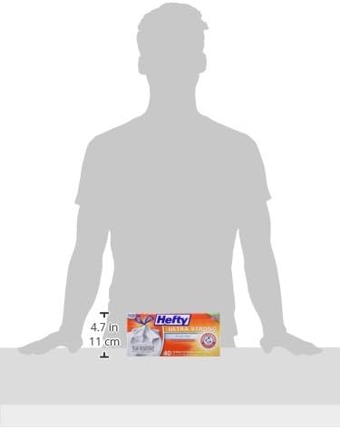 Hefty Ultra Strong 13 Gallon Trash Bags, Tall Kitchen Trash Bags 13 Gallon Size, Drawstring Closure, Continuous Odor Control, White, Unscented, 40 Bags (Pack of 6)