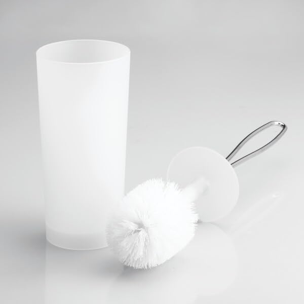 iDesign Toilet Brush and Holder for Bathroom - Clear