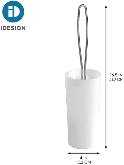 iDesign Toilet Brush and Holder for Bathroom - Clear