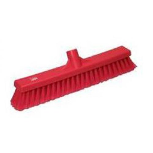 Vikan 31784 Broom,Push,Soft-Split,16.5",PP/SS,Red