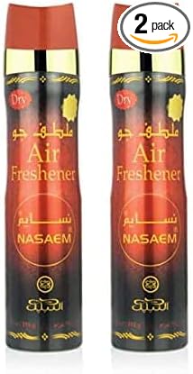 2 Pack of | Nasaem Air Fresheners | Nabeel Air Fresheners | Heritage Collection | Featuring Notes: Lemon, Bergamot, Cardamom, Rose, White Flowers, Saffron | 2 X 300ML (10 oz) | by Nabeel Perfumes