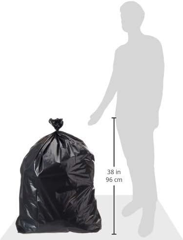 AmazonCommercial 23 Gallon SlimJim Trash Bags for Rubbermaid Receptacles, 1.1 Mil, Black, 150 Count