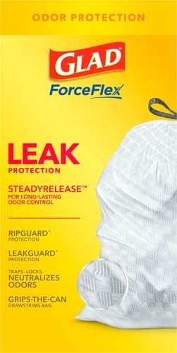 Glad ForceFlex Tall Kitchen Trash Bags, 13 Gallon, Gain Original, 40 Count (Package May Vary) (Pack of 6)