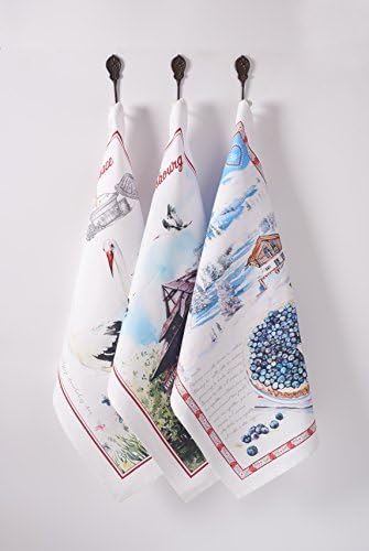 Maison d' Hermine Kitchen Towels Set of 3 100% Cotton 27.50" x 20" Reusable Cloth Tea Dish Towels Absorbent with Hanging Loop for Kitchen Farmhouse Hotel Spring Summer - Mulhouse