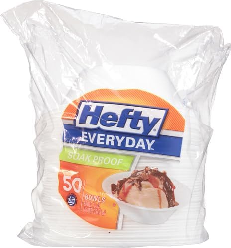 Hefty Everyday Soak-Proof Foam Bowls,12 Ounce,50 Count (Pack of 4)