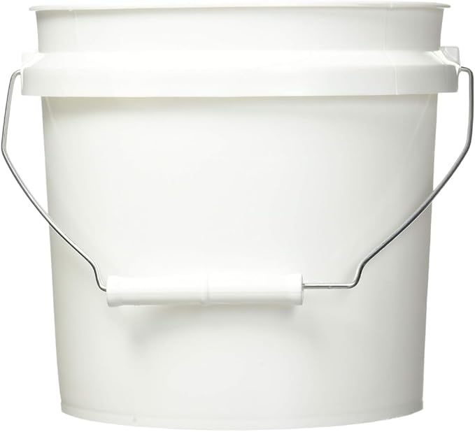 Leaktite White 1 gal Paint Pail – Small Bucket with Lid – Paint and Cleaning Tools – Mop and Car wash Bucket Basin
