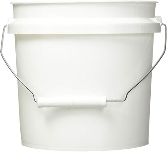 Leaktite White 1 gal Paint Pail – Small Bucket with Lid – Paint and Cleaning Tools – Mop and Car wash Bucket Basin
