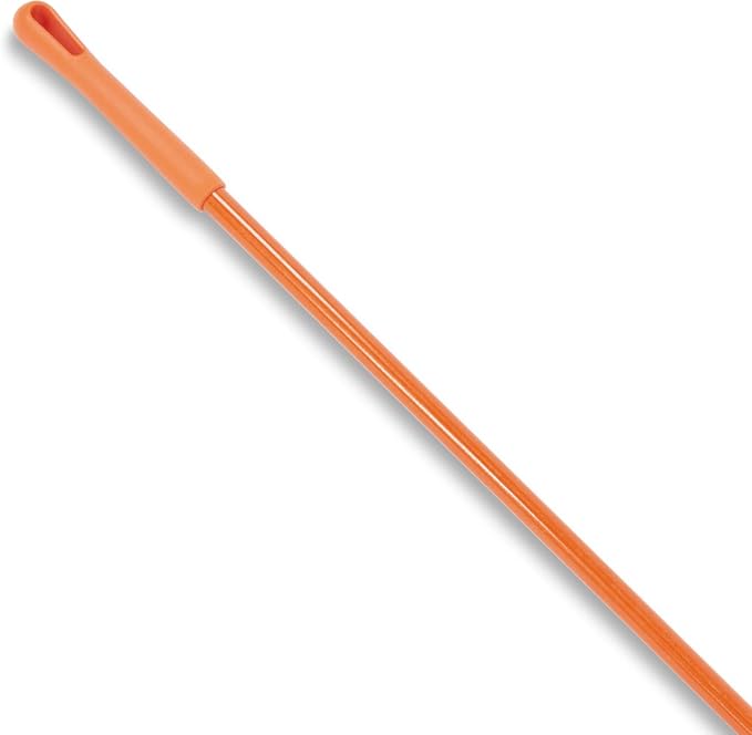 SPARTA Fiberglass Broomstick Replacement Broom Handle with Acme Threaded Tip for Industrial Cleaning Tools, Fiberglass, 60 Inches, Orange, (Pack of 12)