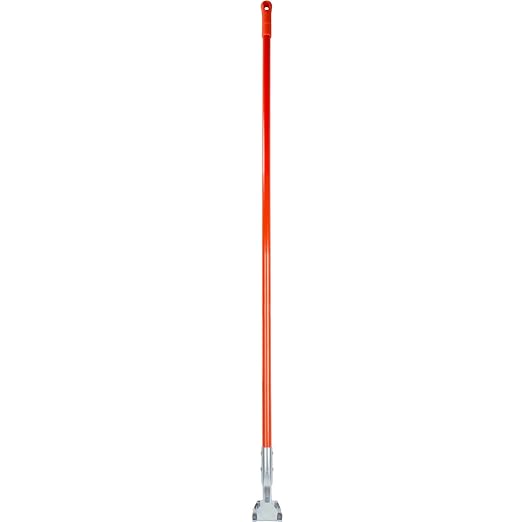 SPARTA 60" Fiberglass Dust Mop Replacement Handle with Clip-On Jaw Clamp Connector, Sliding Locking Collar, Commercial Floor Cleaning, Orange (Pack of 12)