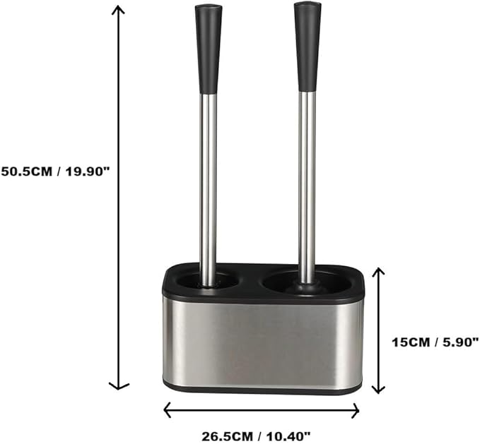American Dream Toilet Plunger and Bowl Brush Combo – 2-in-1 Bathroom Cleaning Set with Holder, Compact Space-Saving Toilet Brush & Heavy-Duty Plunger for Home & Office