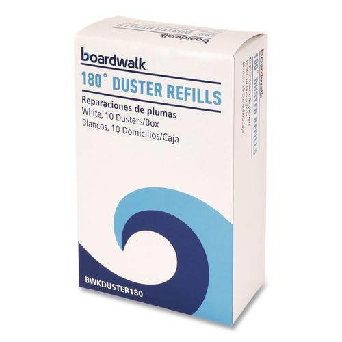 Boardwalk Duster Refills for 180 Handle Dusters, 40-Pack, Soft Fluffy Flexible Fibers, White, Traps Dust, Dirt, Pet Hair, No Residue