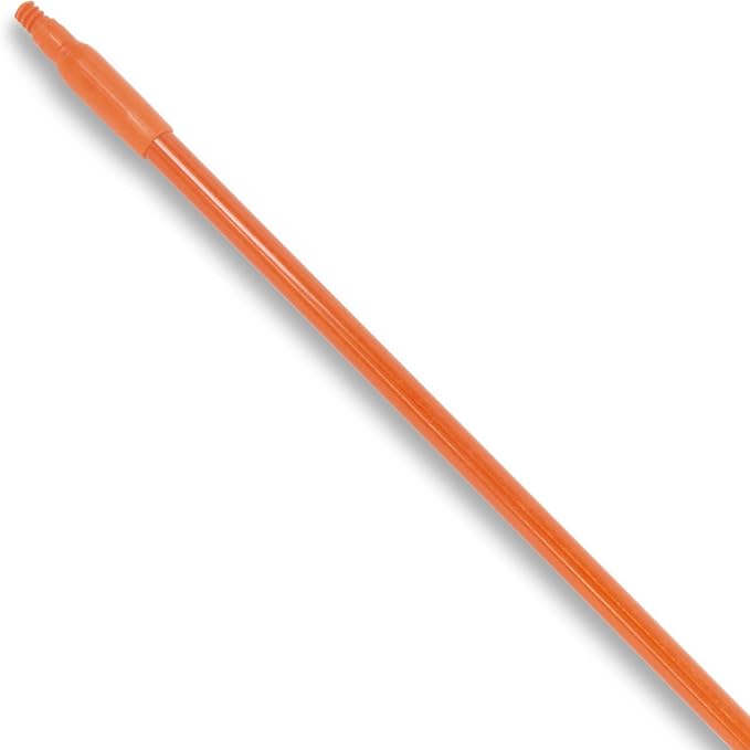 SPARTA Fiberglass Broomstick Replacement Broom Handle with Acme Threaded Tip for Industrial Cleaning Tools, Fiberglass, 60 Inches, Orange, (Pack of 12)