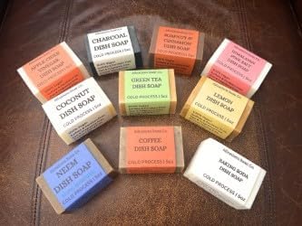 Allnations Soap Co - Handmade Solid Dish Soap Bar - Free of Dyes and Fragrance - 5oz - Unscented - Vegan (Soapnut & Cinnamon)