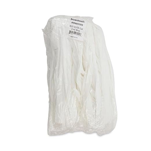 Boardwalk Nonwoven #20 Cut End Edge Mop Heads, 12-Pack, Commercial Replacement, Large, Class 1000, Enviro Clean with Tailband, for Clamp Handles, Durable