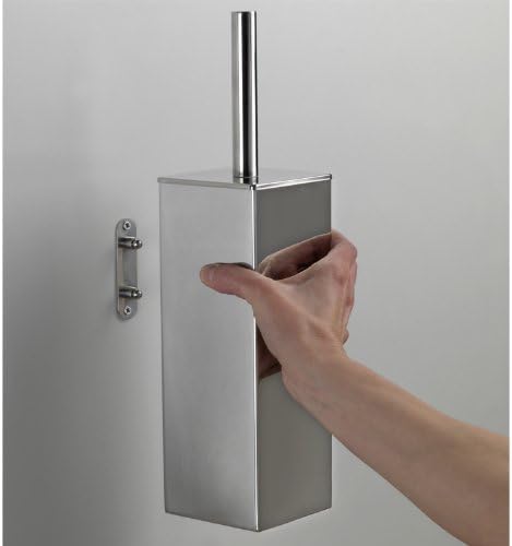 Gedy Nemesia Wall Mounted Square Polished Toilet Brush Holder, Chrome