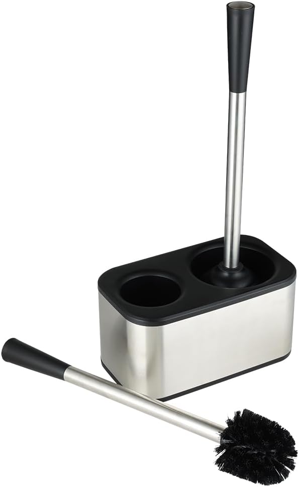 American Dream Toilet Plunger and Bowl Brush Combo – 2-in-1 Bathroom Cleaning Set with Holder, Compact Space-Saving Toilet Brush & Heavy-Duty Plunger for Home & Office