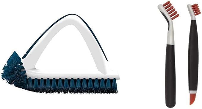 Unger 2-in-1 Grout and Corner Scrubber Brush Tool & OXO Good Grips Deep Clean Brush Set