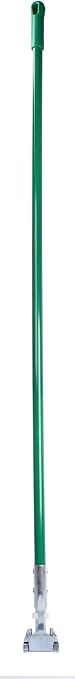 SPARTA 60" Fiberglass Dust Mop Replacement Handle with Clip-On Jaw Clamp Connector, Sliding Locking Collar, Commercial Floor Cleaning, Green (Pack of 12)