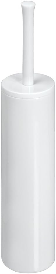 iDesign Una BPA-Free Plastic Toilet Bowl Brush and Holder Set - 3" x 3" x 16.3", White
