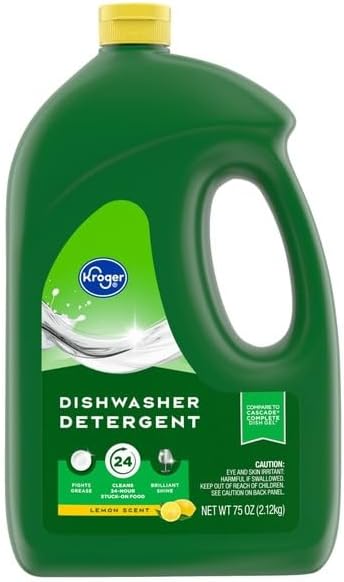 Dishwasher Detergent Gel, Lemon Scent, 75 oz, Powerful Grease-Cutting Formula, Spot-Free Shine, for Automatic Dishwashers