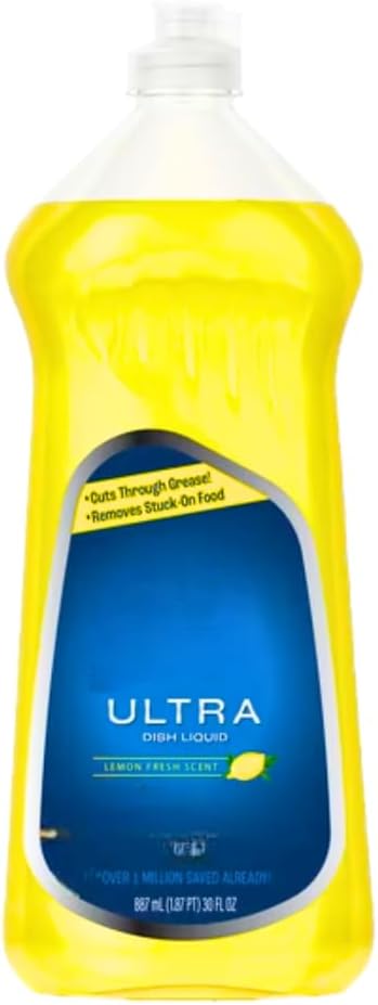 Liquid Dish Soap Lemon Fresh Scent, Large 30 fl oz Dishwashing Liquid with Easy Pour Bottle for Everyday Kitchen Cleaning Use