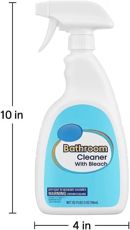 Bathroom Cleaner with Bleach – 32 fl oz Surface Spray for Showers, Sinks, Tiles, Grout, Tubs and Household Cleaning Tasks