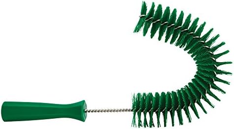 Vikan 53722 Hook Brush - 14.17-Inch Curved BPA-Free Pipe, Tube, and Gutter Cleaner, Compatible with Vikan Extension Poles, Green