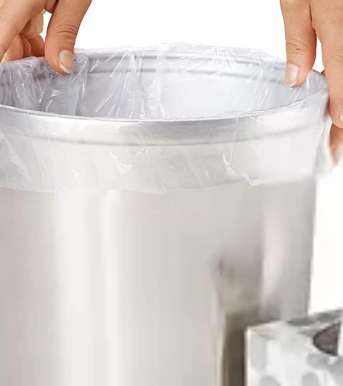 4 Gallon Trash Bags - 300 Small Mini Garbage Bags | 17" x 18" Clear Waste Basket Trash Bags | Bulk Plastic Bathroom Trash Can Liners