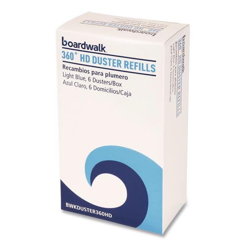 Boardwalk Duster Refills for 360 Handle Dusters, 24-Pack, Soft Fluffy Flexible Fibers, Blue, Traps Dust, Dirt, Pet Hair, No Residue