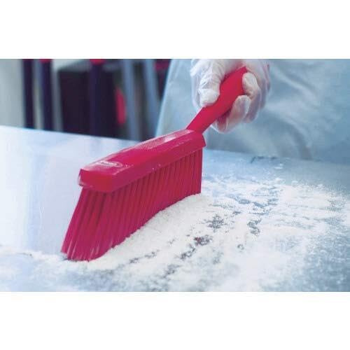 Vikan 45898 Bench Cleaning Brush, Polypropylene/Polyester Medium Bristle Dustpan Brush & Sweeper, 14 Inch, Purple