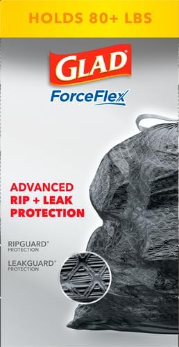 Glad Large 30 Gallon Trash Bags,Unscented Heavy Duty Garbage Bags,Forceflex with Drawstring,(Packaging May Vary), 50 Count (Pack of 150)