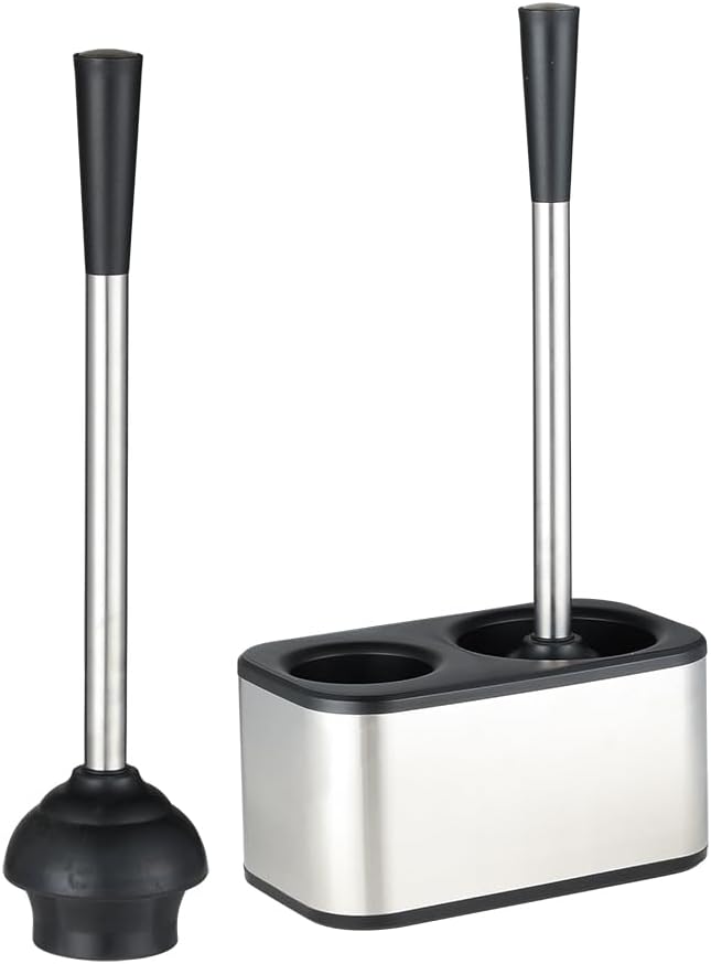 American Dream Toilet Plunger and Bowl Brush Combo – 2-in-1 Bathroom Cleaning Set with Holder, Compact Space-Saving Toilet Brush & Heavy-Duty Plunger for Home & Office