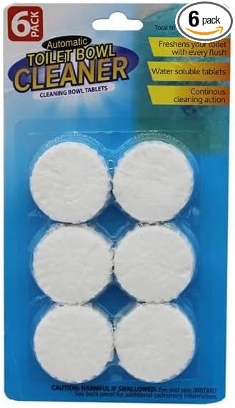 Toilet Bowl Cleaner Tablets - 6 PCS Automatic Bleach Toilet Cleaner Tablets, Slow-Releasing Deodorizing & Descaling, Powerful Bathroom Tank Cleaner