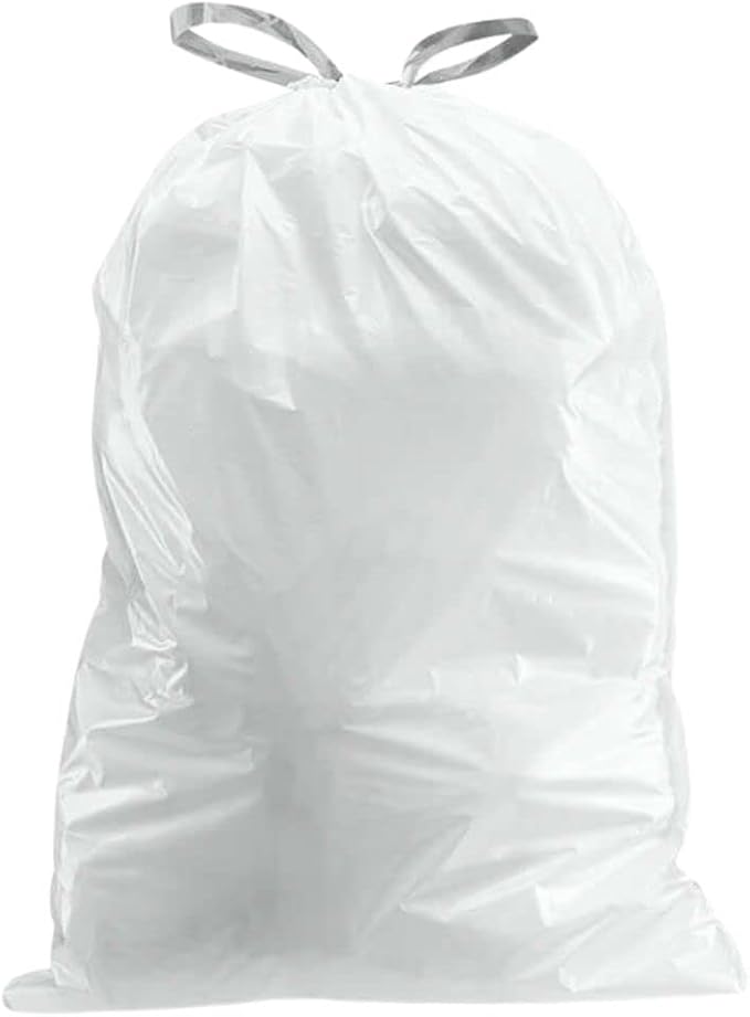 Plasticplace Custom Fit Trash Bags Compatible w Simplehuman Code H Drawstring Bags 8-9 Gallon Tear-Resistant Liner 200 Count Heavy-Duty Waste Disposal