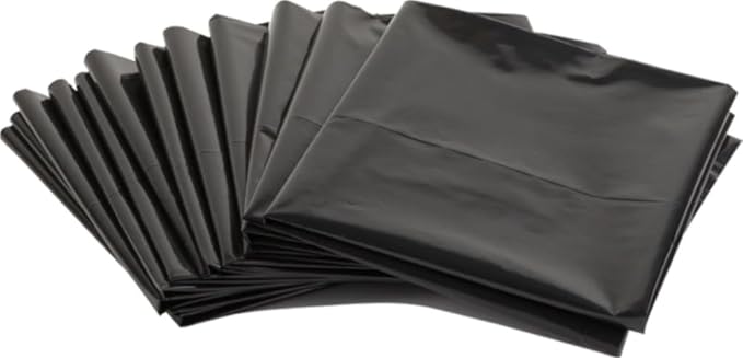 Commander 42 Gallon 3 MIL Black Contractor Bags With Hand Tie - 32" x 44" - Pack of 20 - For Industrial, Commercial, Janitorial, & Construction