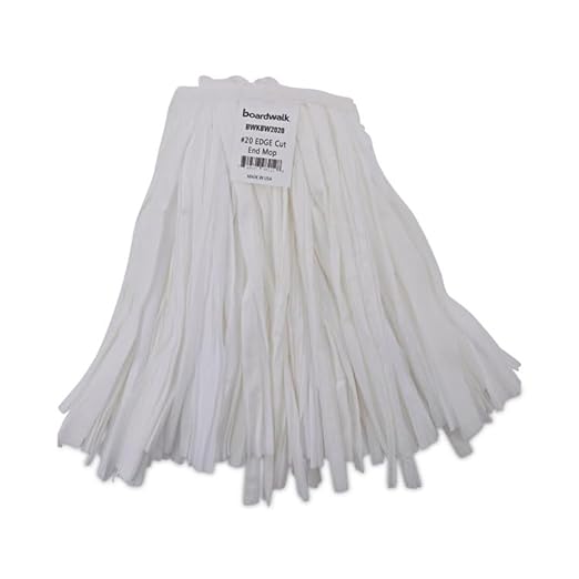 Boardwalk Nonwoven #20 Cut End Edge Mop Heads, 12-Pack, Commercial Replacement, Large, Class 1000, Enviro Clean with Tailband, for Clamp Handles, Durable