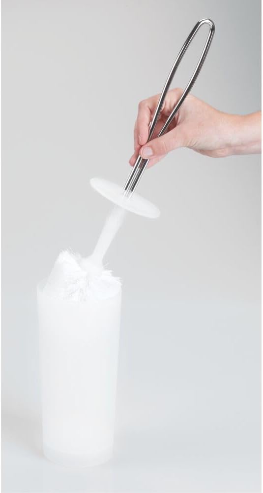 iDesign Toilet Brush and Holder for Bathroom - Clear