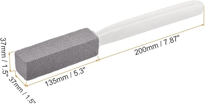 Pumice Stone Toilet Bowl Cleaner with Extra Long Handle (2 Pack) – Removes Hard Water Rings, Calcium, Lime & Rust – Non-Scratch Cleaning Stick for Toilet, Bathtub, Pool, Tile & Sink