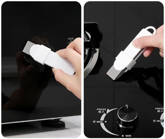 Resuable Stainless Steel Stain-Eraser Kitchen Limescale Eraser Bathroom Glass Remover Stain Remover Wet and Dry Cleaner Gap-cleaner Rubber Kitchen Scale Brush Cleaner for Pot Pan