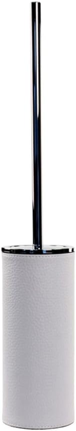 Gedy Alianto Color Free Standing Toilet Brush Holder Made from Faux Leather, White