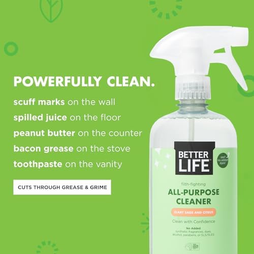 Better Life Toilet Bowl Cleaner 1- Pack + All Purpose Cleaner 24 Oz 2-Pack Clary Sage and Citrus